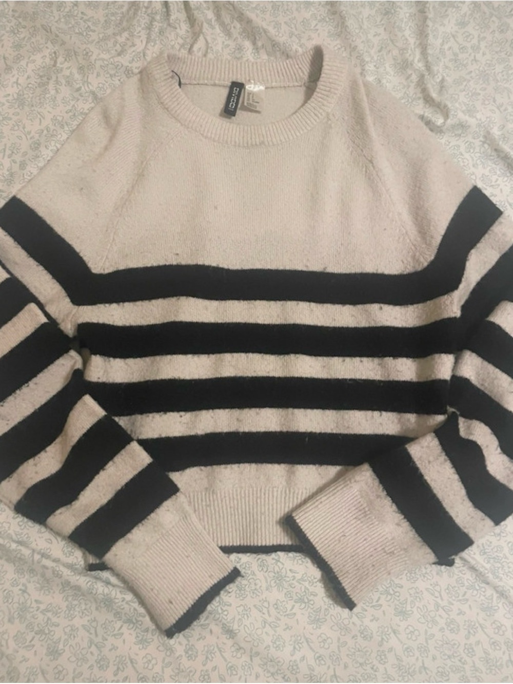 Divided Black & Cream Striped Crewneck Sweater